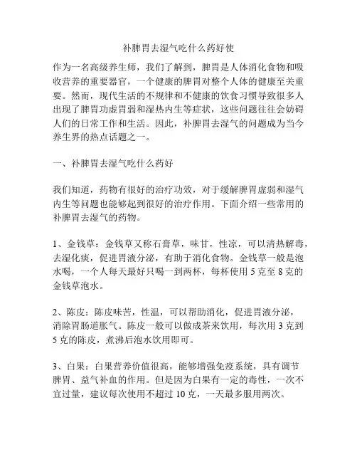 补脾胃去湿气吃什么药好使