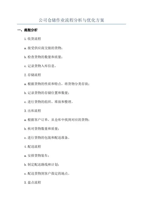 公司仓储作业流程分析与优化方案