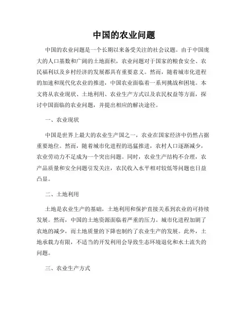 中国的农业问题