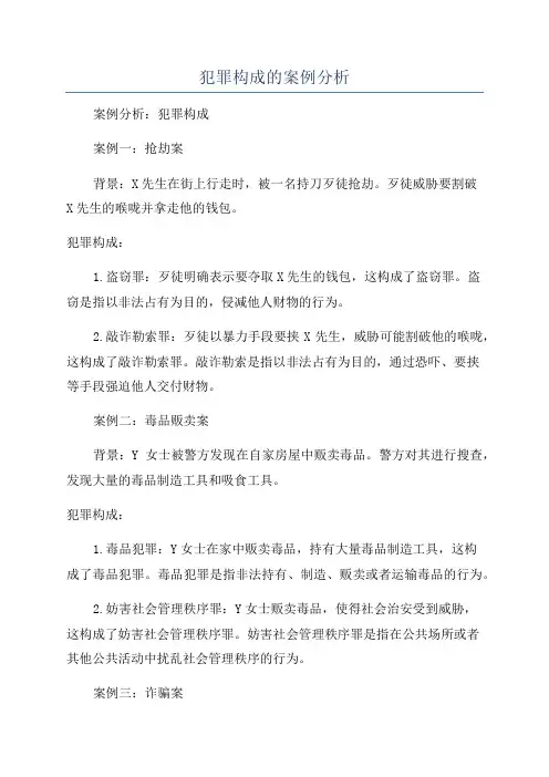 犯罪构成的案例分析