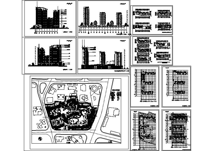 某地大型高层住宅小区建筑总图(共10张)