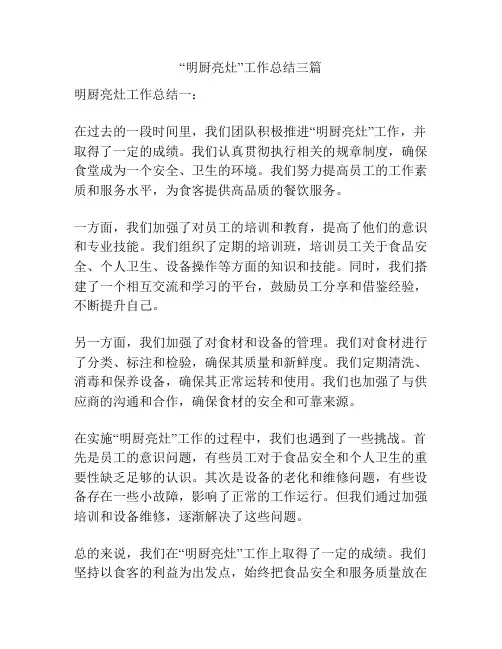 “明厨亮灶”工作总结三篇