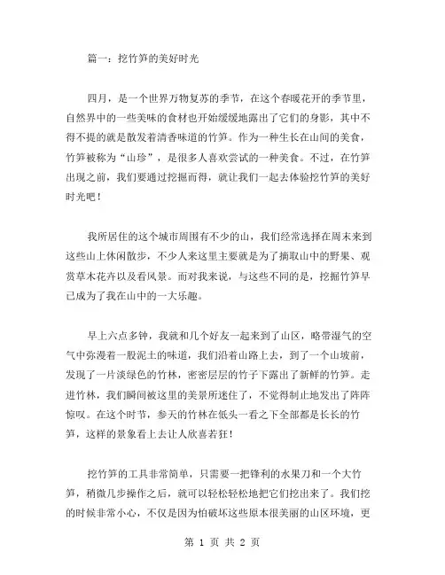 去挖竹笋作文范文