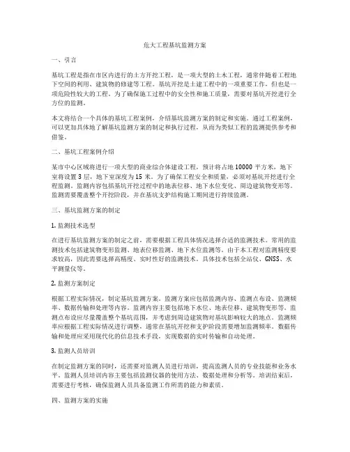危大工程基坑监测方案