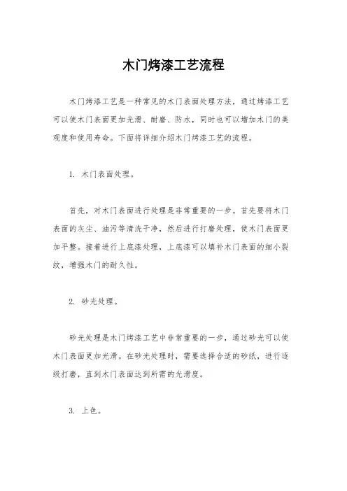 木门烤漆工艺流程