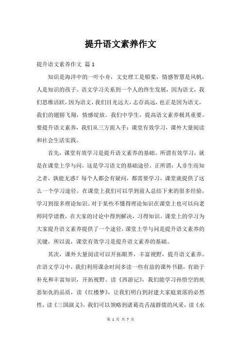 提升语文素养作文