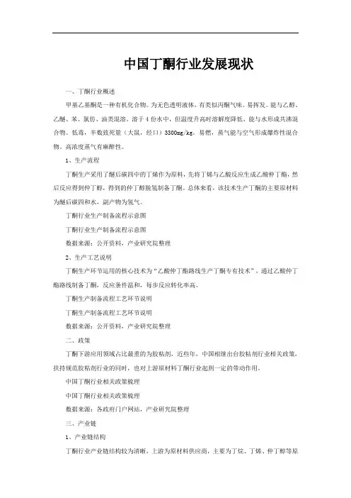 中国丁酮行业发展现状