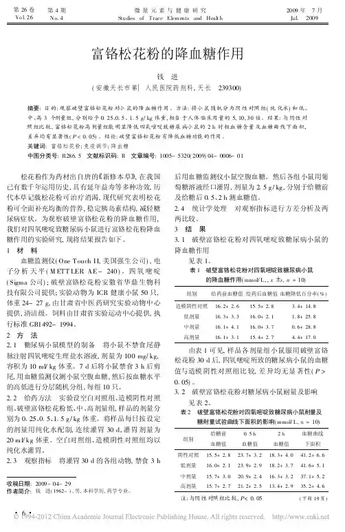 富铬松花粉的降血糖作用