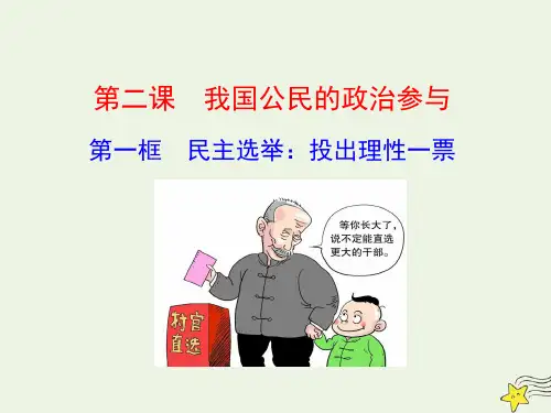 高中政治第一单元公民的政治生活第二课第一框民主选举投出理性一票课件新人教版必修2