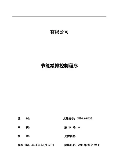 节能减排控制程序