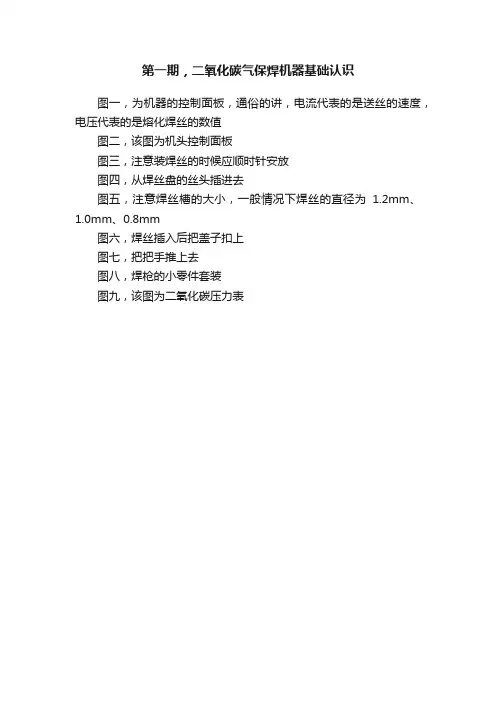 第一期，二氧化碳气保焊机器基础认识
