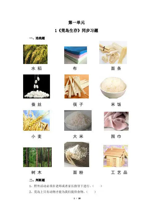 大象版小学科学二年级下册同步习题(全册)