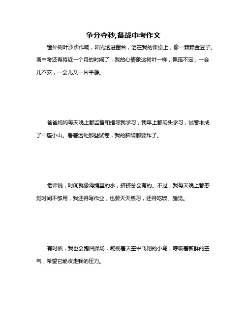争分夺秒,备战中考作文