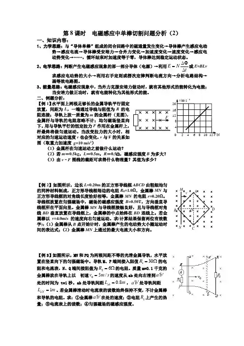 电磁感应中单棒切割问题分析1高中物理专题