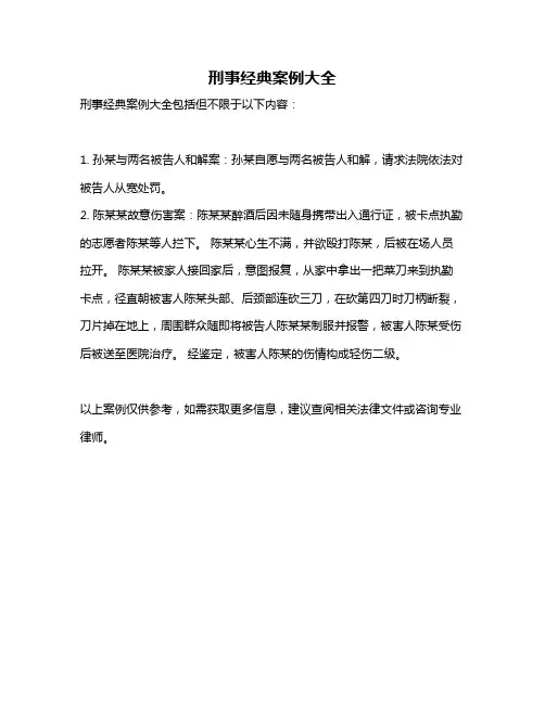 刑事经典案例大全