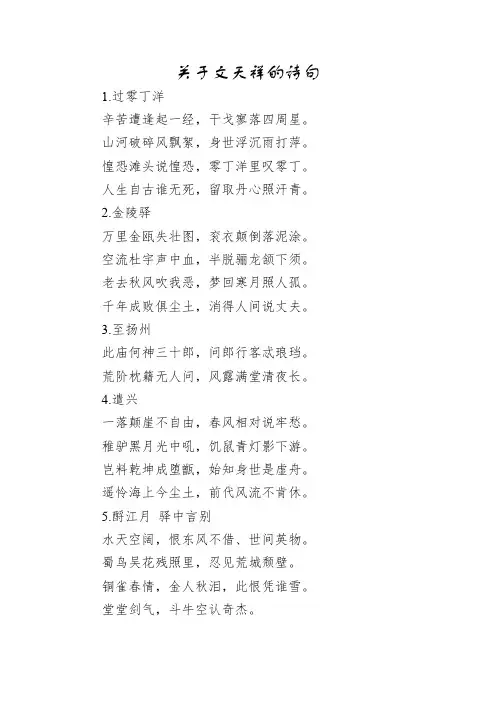 关于文天祥的诗句