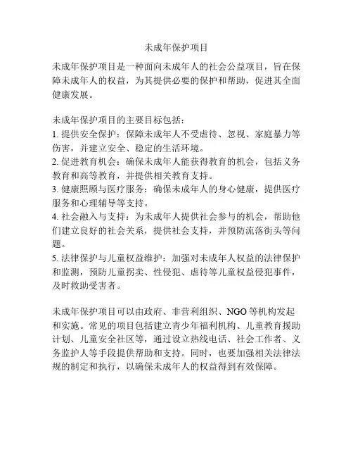 未成年保护项目