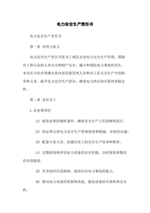 电力安全生产责任书