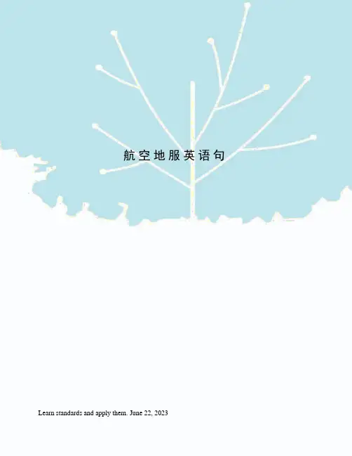 航空地服英语句