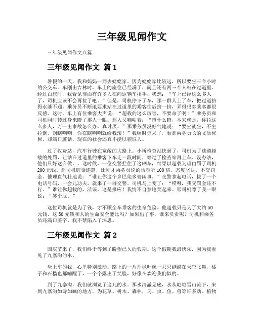 三年级见闻作文