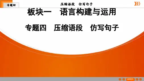 2021中考语文板块1  专题4 压缩语段 仿写句子