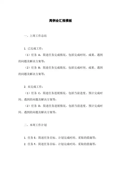 周例会汇报模板