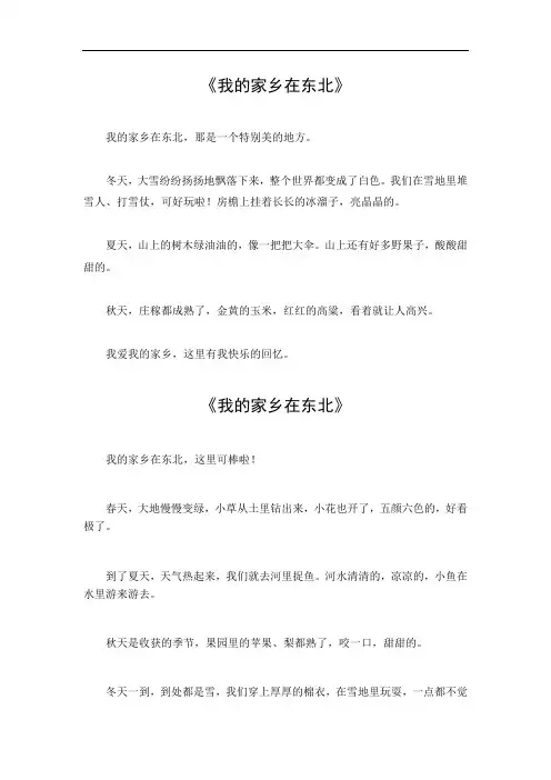 我的家乡在东北作文300字