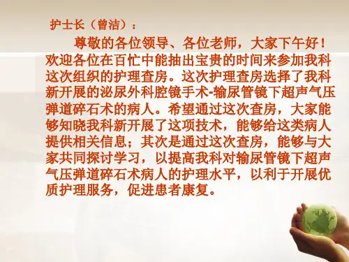 输尿管镜碎石术病人的护理查房