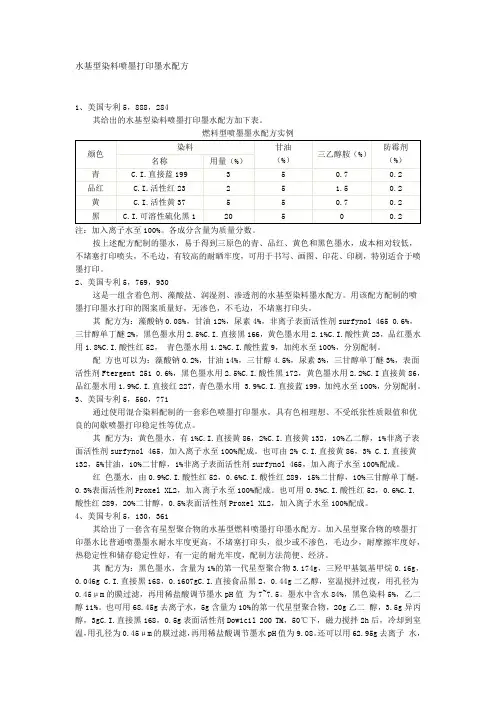 油墨配方