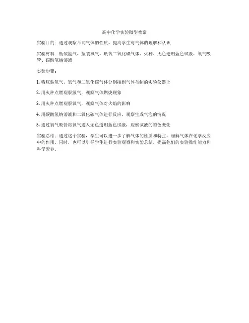 高中化学实验微型教案