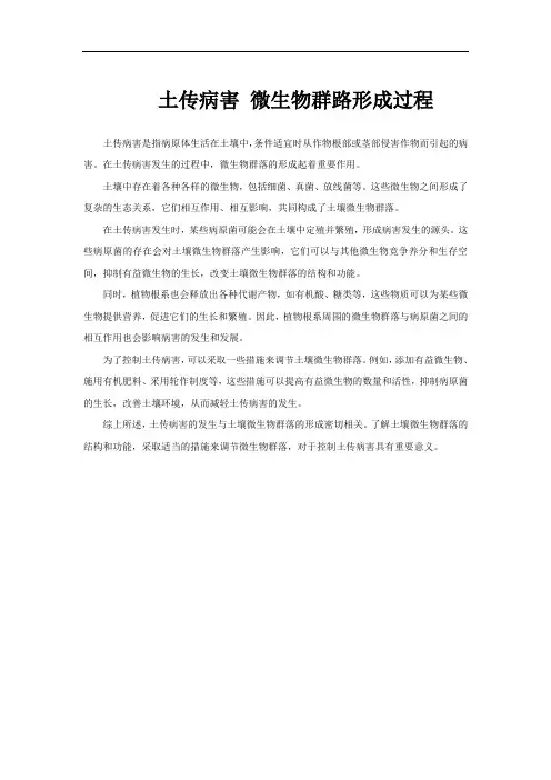 土传病害 微生物群路形成过程