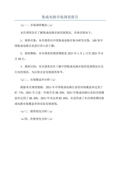 集成电路市场调查报告