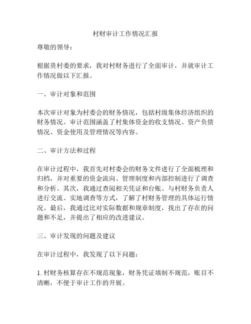 村财审计工作情况汇报
