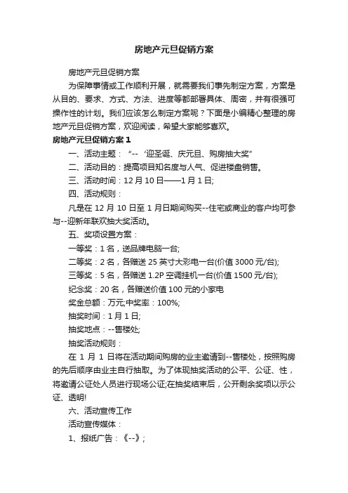 房地产元旦促销方案
