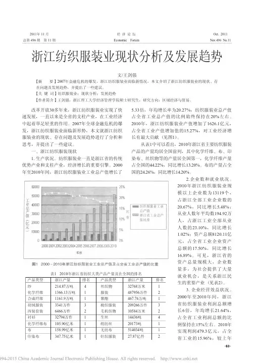 浙江纺织服装业现状分析及发展趋势