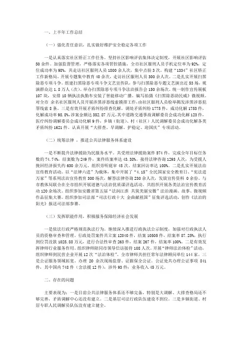 司法局2019年上半年工作总结和下半年工作计划_4