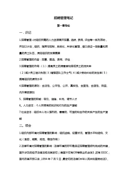 招聘管理笔记