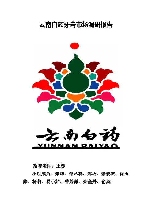 云南白药牙膏调研报告书3