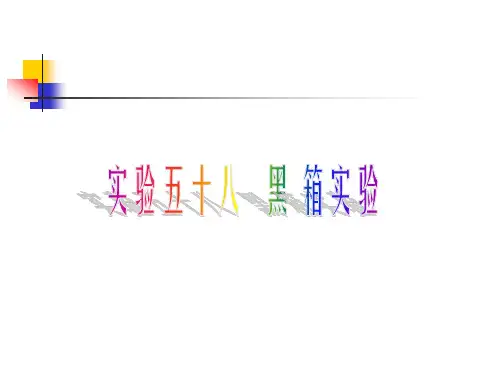 实验五十八黑箱实验