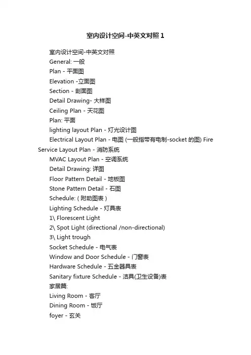 室内设计空间-中英文对照1
