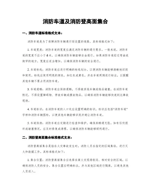 消防车道及消防登高面集合