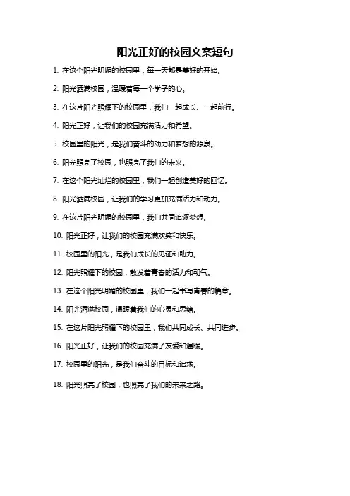 阳光正好的校园文案短句