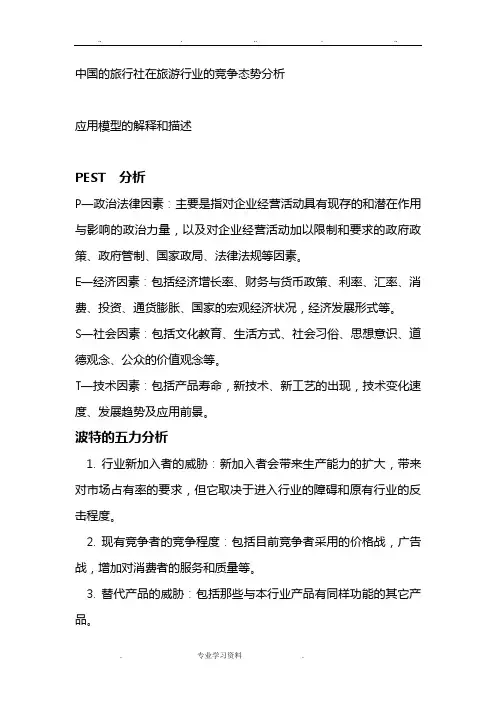 旅游行业SWOT分析报告