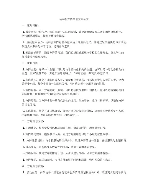 运动会方阵策划文案范文