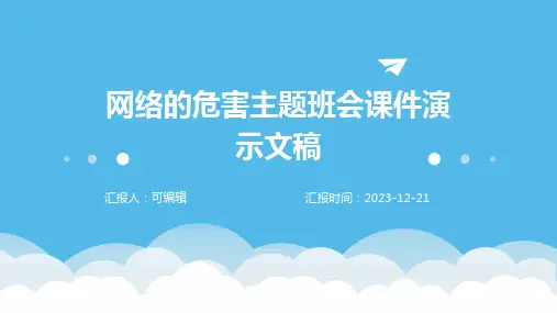 网络的危害主题班会课件演示文稿