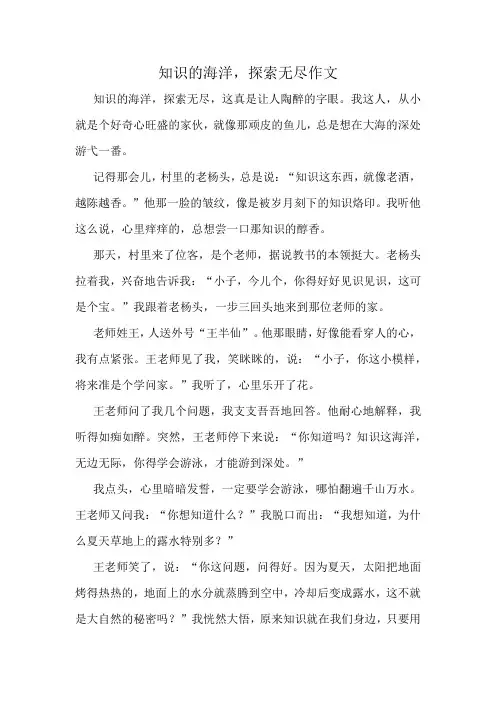 知识的海洋,探索无尽作文