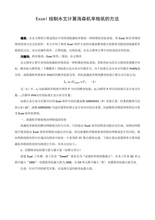 用Excel绘制水文计算海森机率格纸