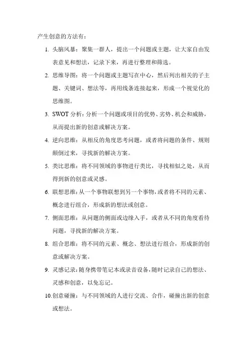 产生创意的方法