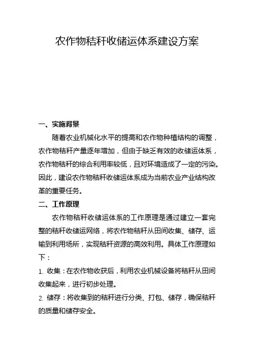 农作物秸秆收储运体系建设方案(四)