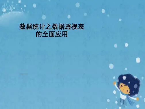 数据统计之数据透视表的全面应用